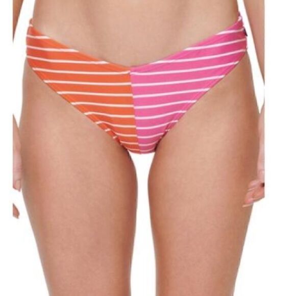 Tommy Hilfiger V-Cut Bikini Bottoms -
Sail Away Stripe Dahlia / Soft White, New - Picture 2 of 13